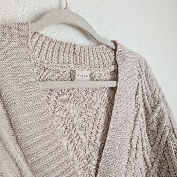 Altar'd State Cream Cable Knit Cardigan - Picture 3 of 7